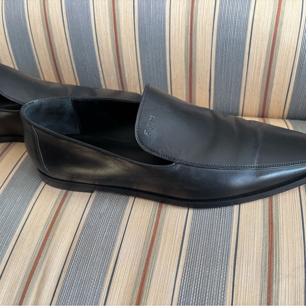 Frame Black Leather Flats Loafer